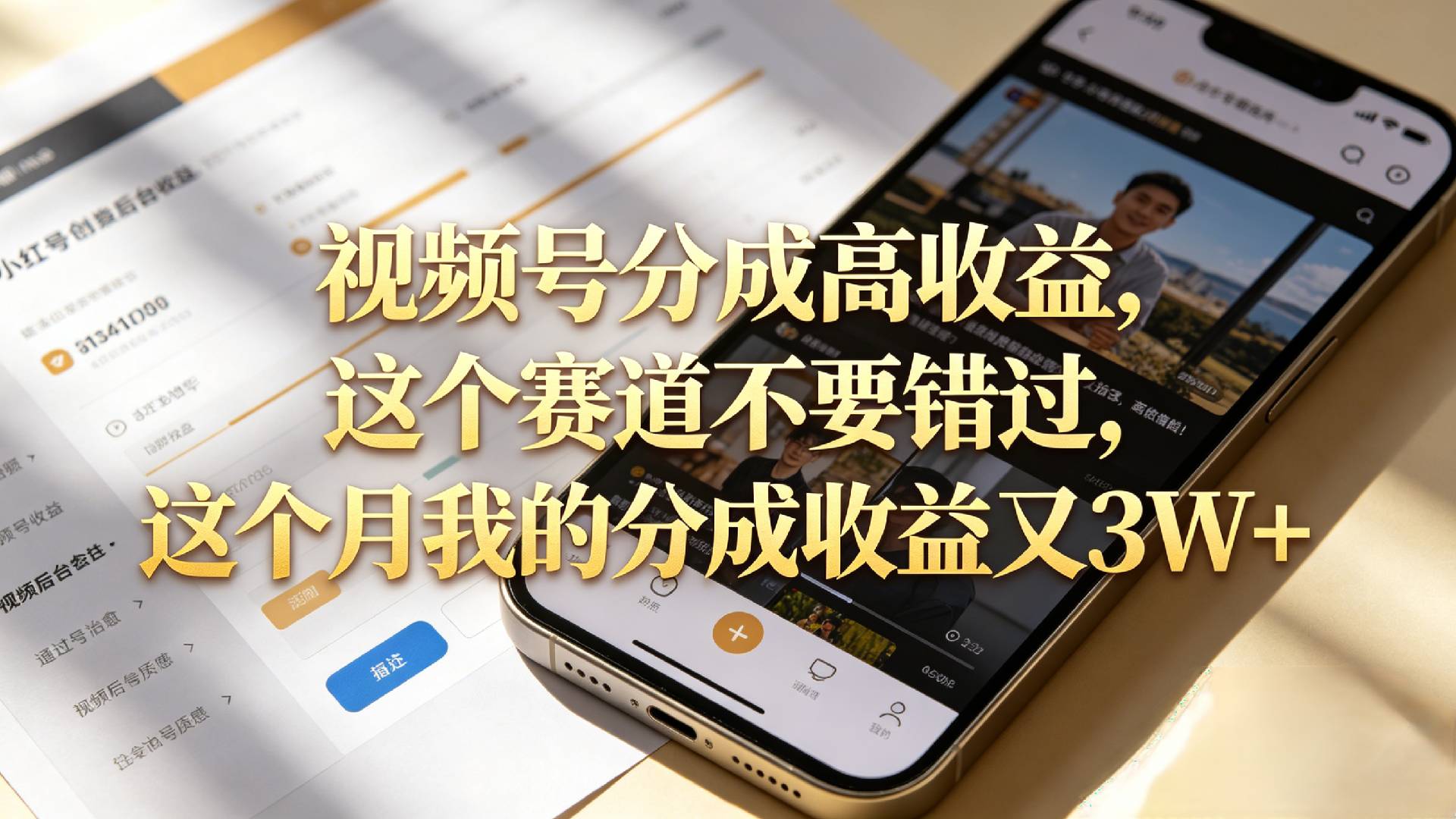 想要【视频号分成高收益】，这个赛道不要错过，这个月我的分成收益又3W+
