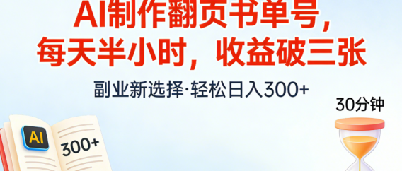 AI制作翻页书单号,每天半小时,小白轻松上手