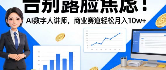 告别露脸焦虑!AI 数字人讲师,商业赛道轻松月入 10w+