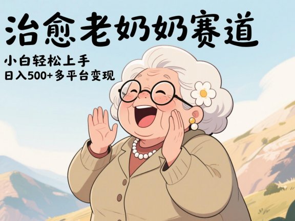 视频号治愈老奶奶赛道,小白轻松上手,日入500+多平台变现